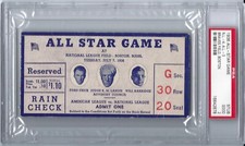1936 Baseball All Star Game Boston  Ticket Stub Lou Gehrig Home Run PSA