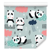 10M Vlies Tapeten Rollen Kinderzimmer Tiere Pandas Wolken Sterne Herzen Xxl 2134