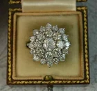 3Ct Round Cut Lab-Created Diamond Cluster Wedding Ring 14K Two-Tone Gold Plated