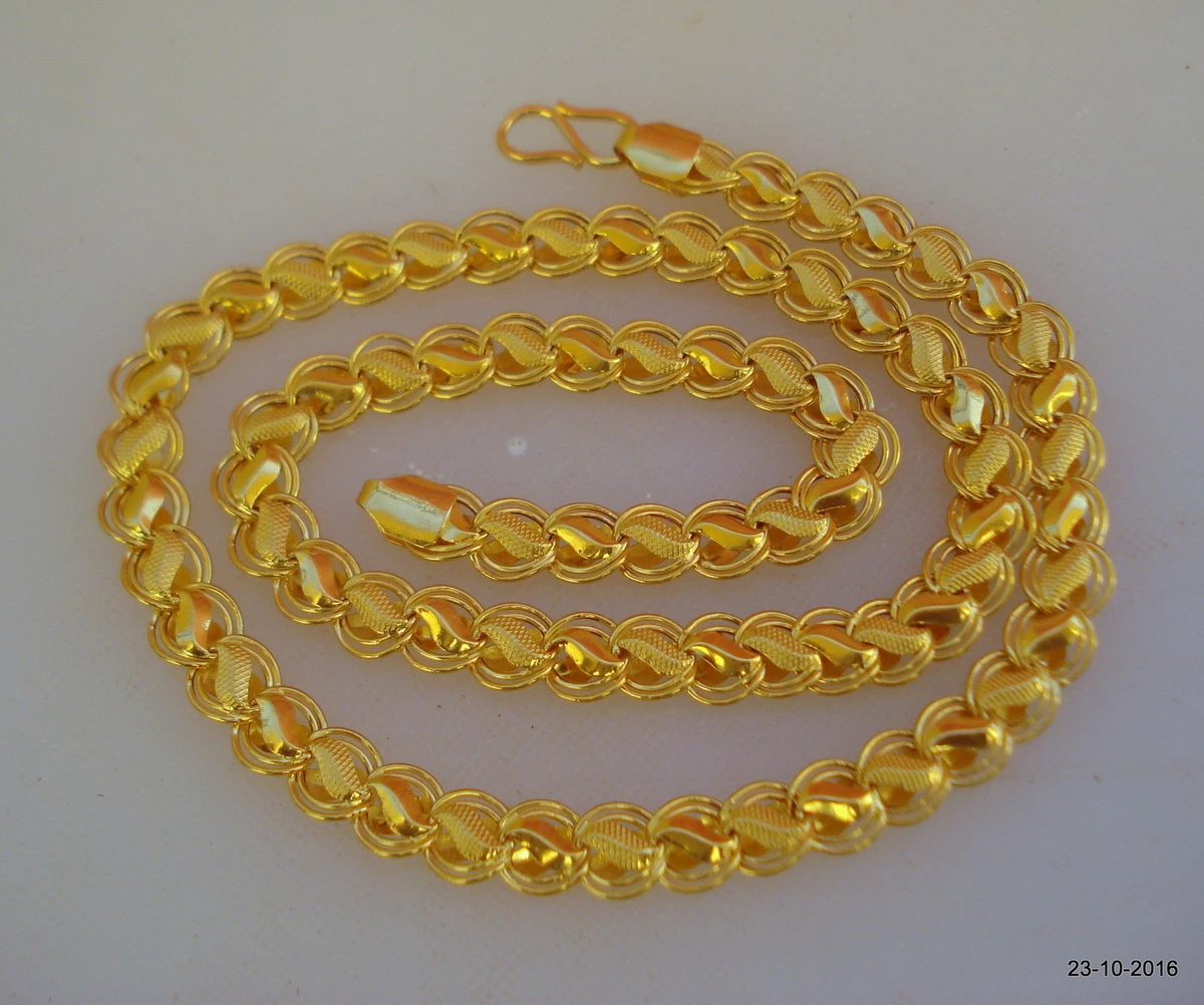 Traditional design 20kt gold chain necklace handmade gold chain