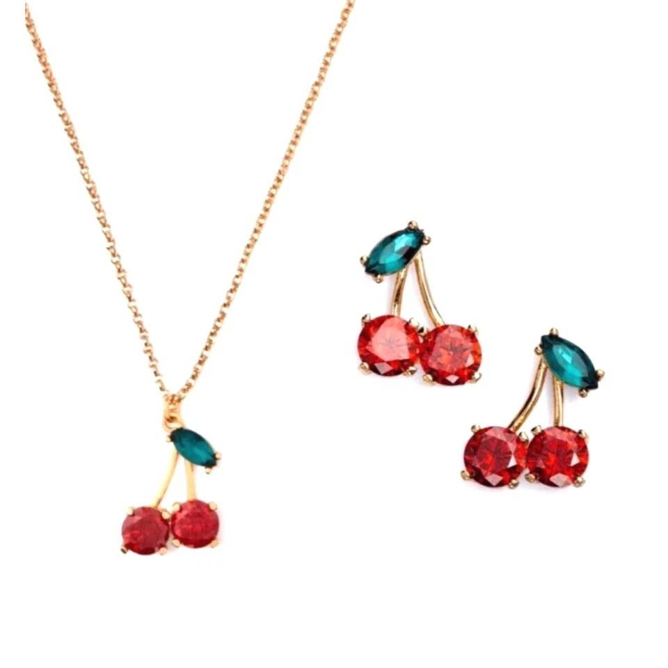 NWT Authentic KATE SPADE Ma Cherie Earrings Cherry Mini Pendant