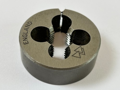 1/2" BSF SPLIT DIE ROUND (MANO DERECHA), HSS, 1-1/2"OD, Hecho en Inglaterra - Imagen 2 de 2