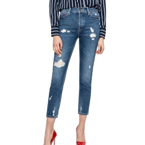 TOMMY HILFIGER JEANS Women's Slim Fit High Rise Izzy Jeans Blue Size W27 30L NEW - Picture 2 of 4