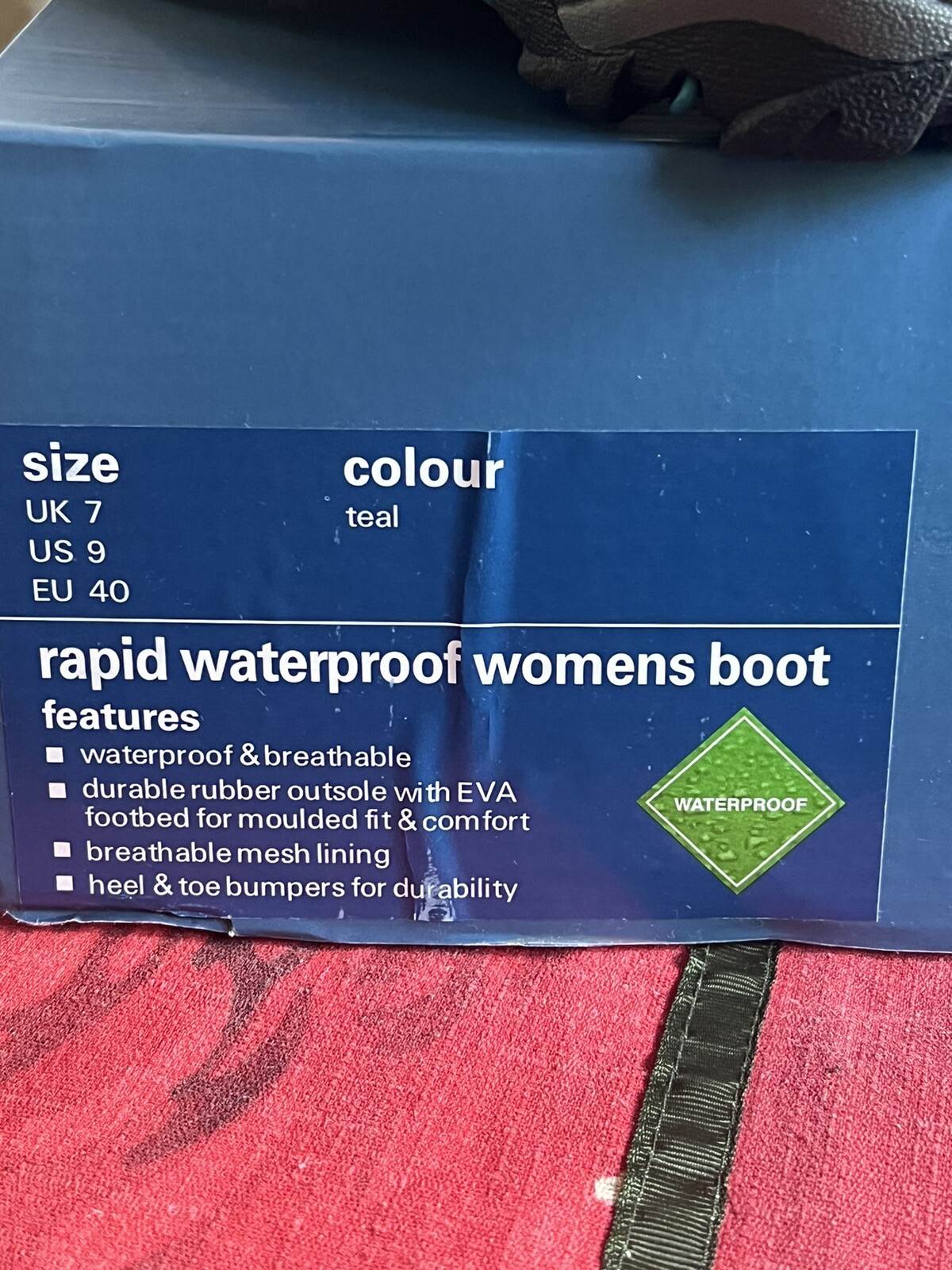 Mountain Warehouse Womens Rapid Hiking Boots/ Teal/ Waterproof /Lace Up/US9/$90 image 9