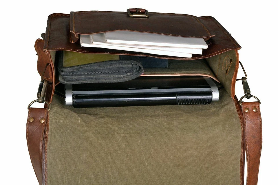 Mens New Leather Laptop Genuine Briefcase Messenger Vintage Satchel Shoulder Bag - image 2 of 4