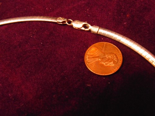 Vtg Slinky Flexible Chain Sterling Silver wide Choker Collar Necklace 16.5" - Picture 2 of 4
