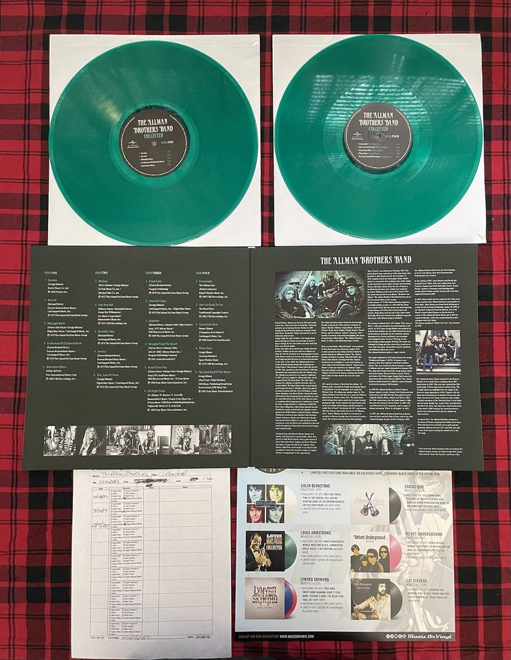 The Allman Brothers 2018 Collected Ltd Ed. GREEN Vinyl 2X-LP  (MOVLP2281) MINT++ - Image 3 of 4