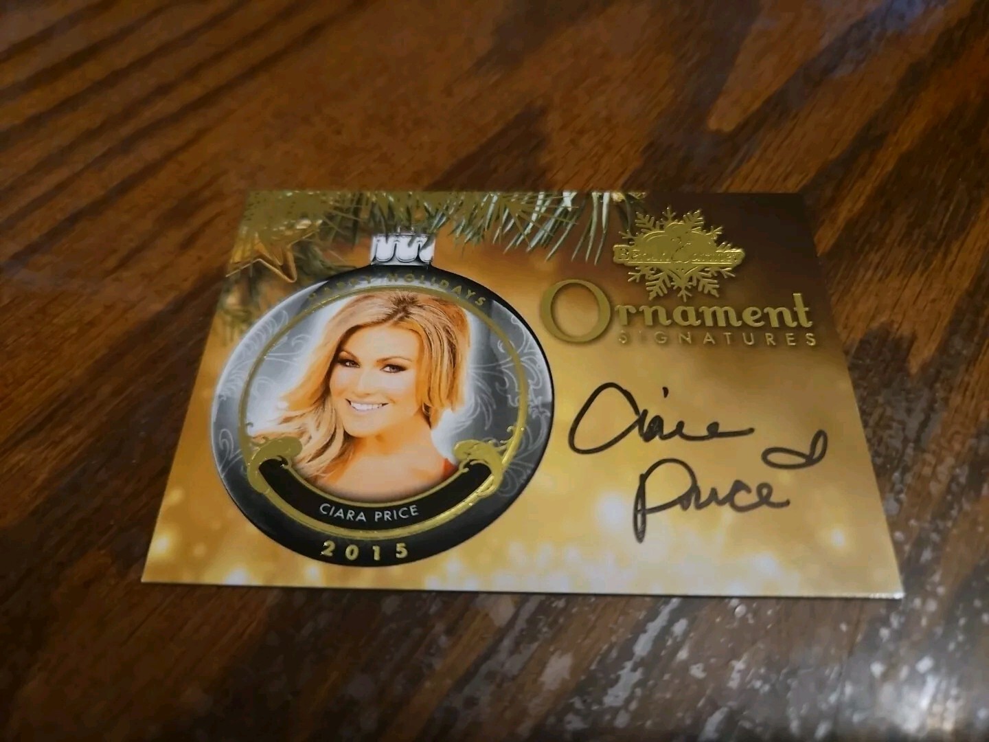 Benchwarmer 2015 Ciara Price Happy Holidays Ornament Signatures Auto Playboy