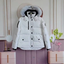 Moose Knuckles Women's Thick White Down Warm Down Ski Jacket