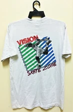 VINTAGE 80s VISION STREET WEAR SKATE ZONE SKATEBOARDS T-SHIRT THRASHER ZORLAC