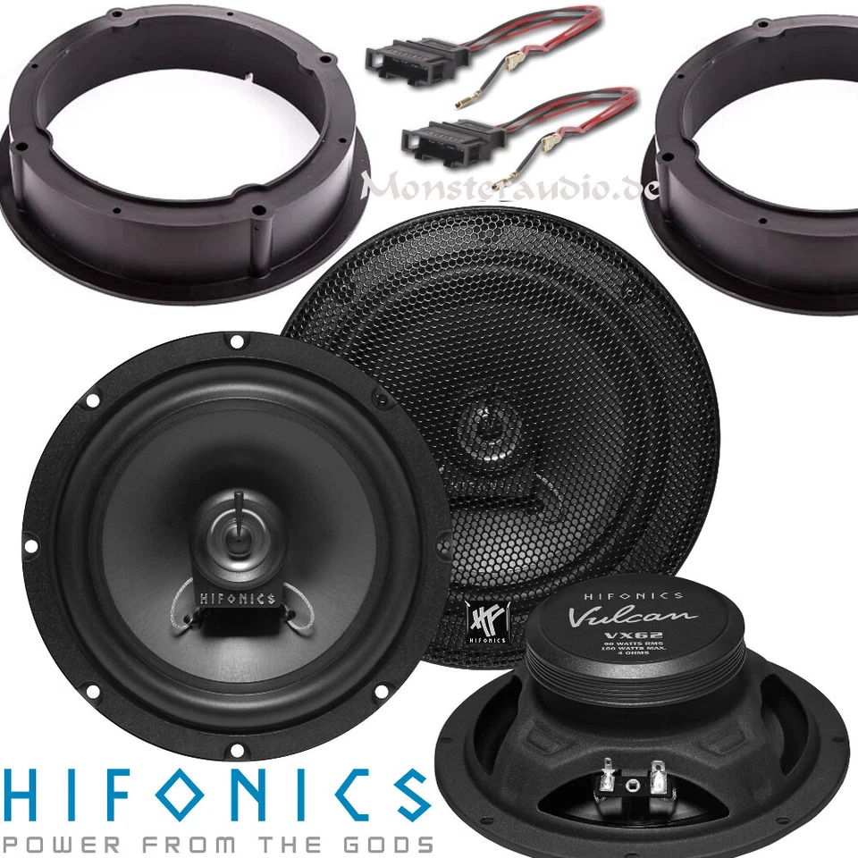 Hifonics 180 Watt Koax Lautsprecher 165mm für VW Golf 4 IV Passat 3BG Polo 9N