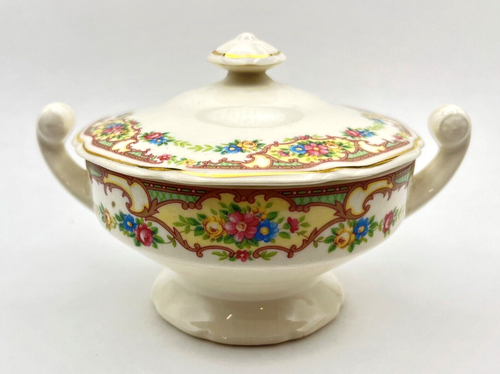 "Antiguo tazón de crema y azúcar con montaje en tapa cerámica Clemens ""Mildred" - Imagen 2 de 9