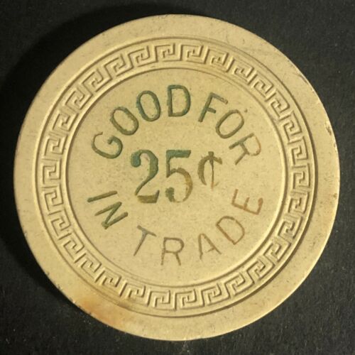 Vintage BJ Blackjack G/F 25c Trade Gaming Poker Chip Token (Poss. MO or NV) - Picture 2 of 3