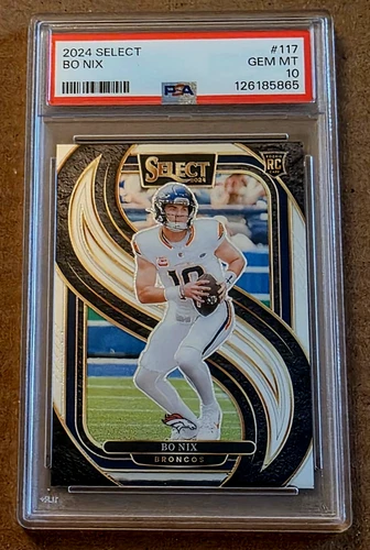 2024 Select #117 Bo Nix Premier Level Rookie Card PSA 10 - Broncos