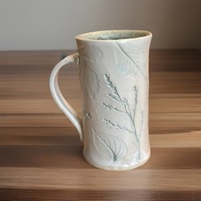Handmade Green Floral Coffee Tea Cup Mug Stud...