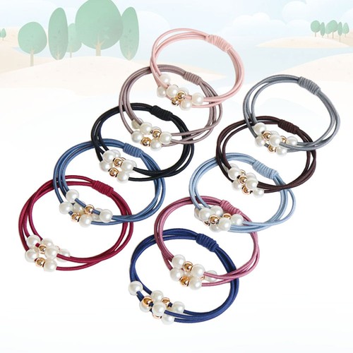 10pcs Pearl Stretch Hair Ties Elastic Hair Ring Ponytail Holders Hair