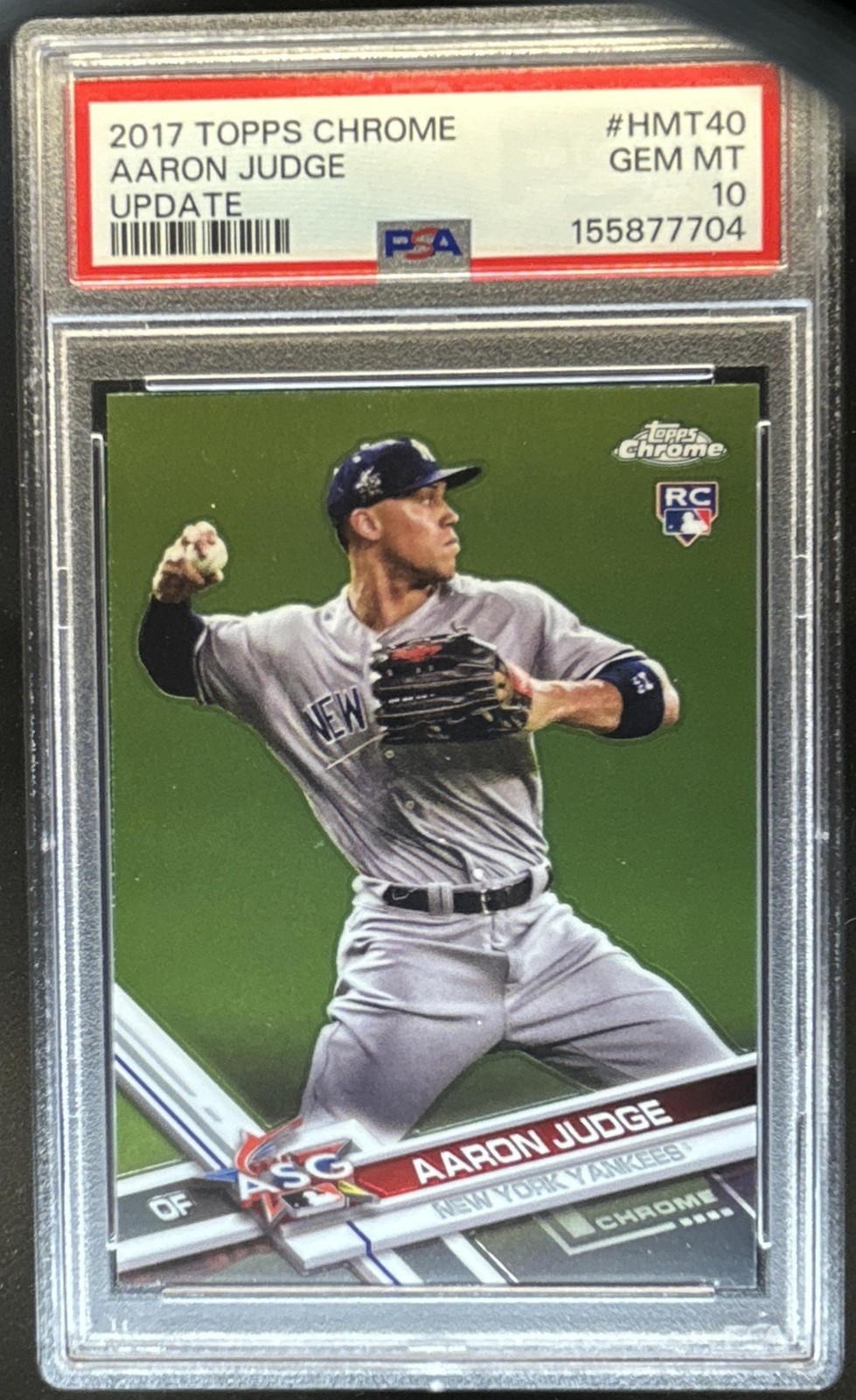 2017 Topps Chrome Update Aaron Judge Rookie RC #HMT40 Yankees PSA 10 GEM MINT
