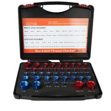 Thread Checker, 44 Nut and Bolt Thread Checker Individually Housed in Case, B...
