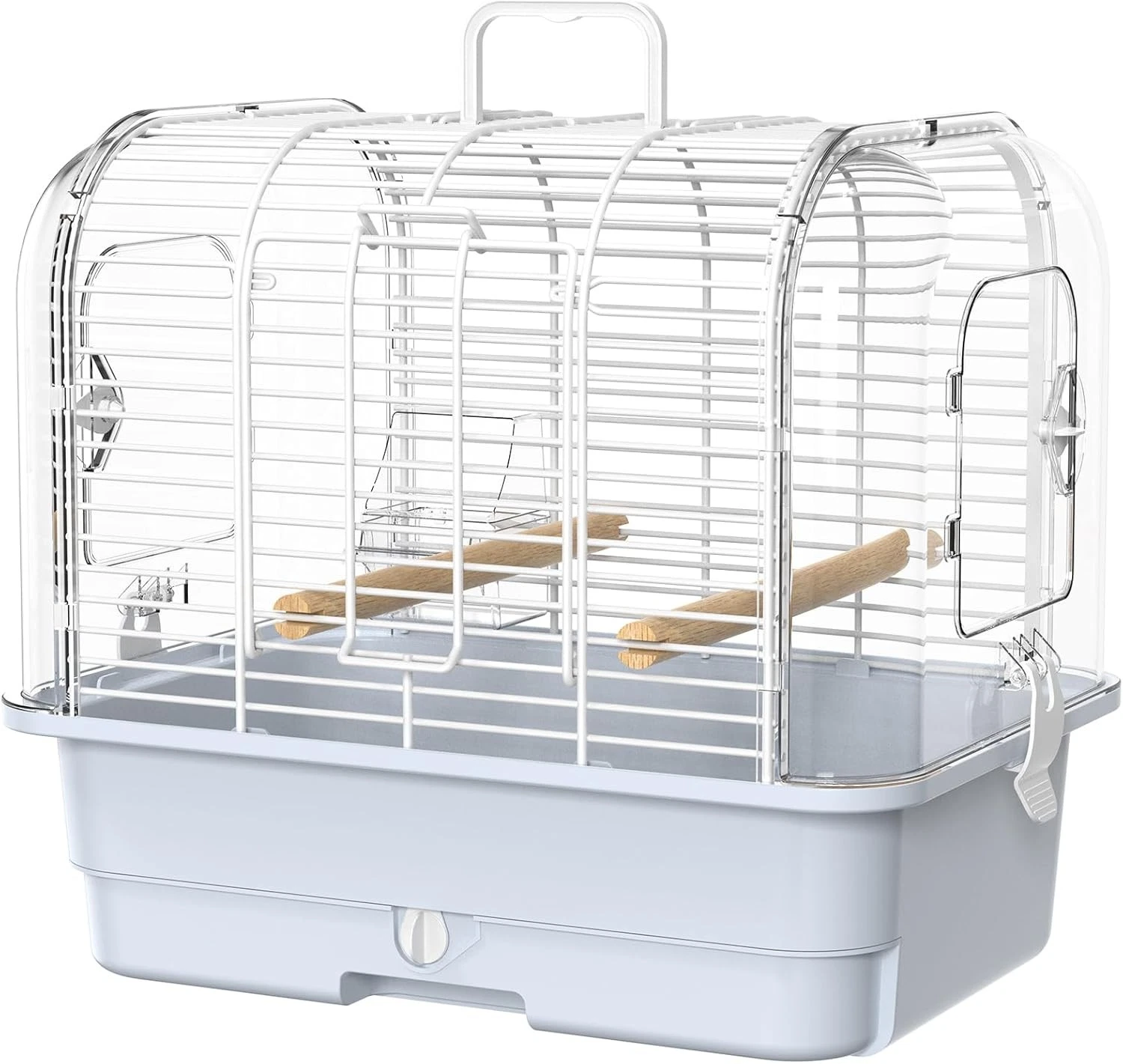 Travel Bird Carrier Cage,Transparent Parakeet Cage,Small Portable Bird Cage W/