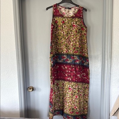 Zanzea 100% Cotton Floral Sleeveless  Maxi Shift Dress size Medium Sleeveless