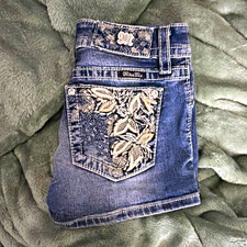 Miss Me Women s Blue Denim Shorts Size 25 Emb...