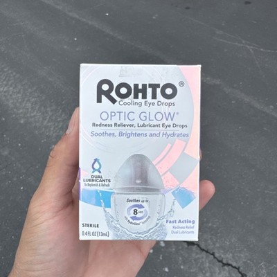 Rohto Optic Glow COOLING EYE DROPS  Redness Relief | Dual Lubricant (3pk) Exp/27
