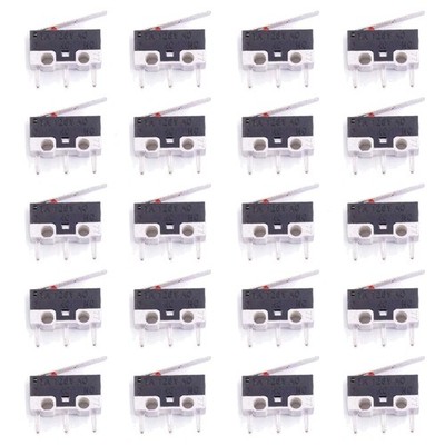 Mikroschalter Arduino Elektronik Scharnierhebel Momentan 3Pin SPDT 20 Stück