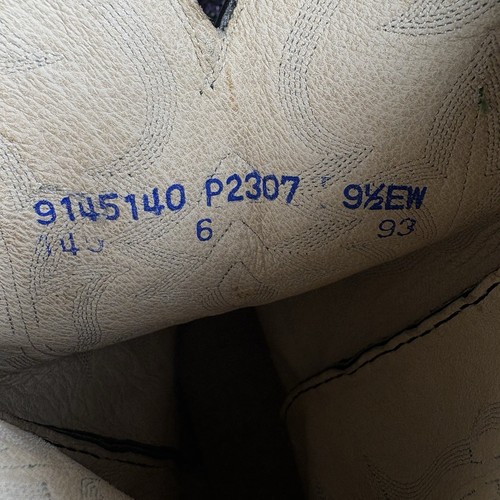 Stivali da cowboy vintage Dan Post da uomo taglia 9,5 extra larghi verde nero pelle di serpente - Foto 11 di 11