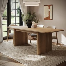 Large Rustic Oak Extendable Dining Table - Seats 6 - 8 - Wave WAE002