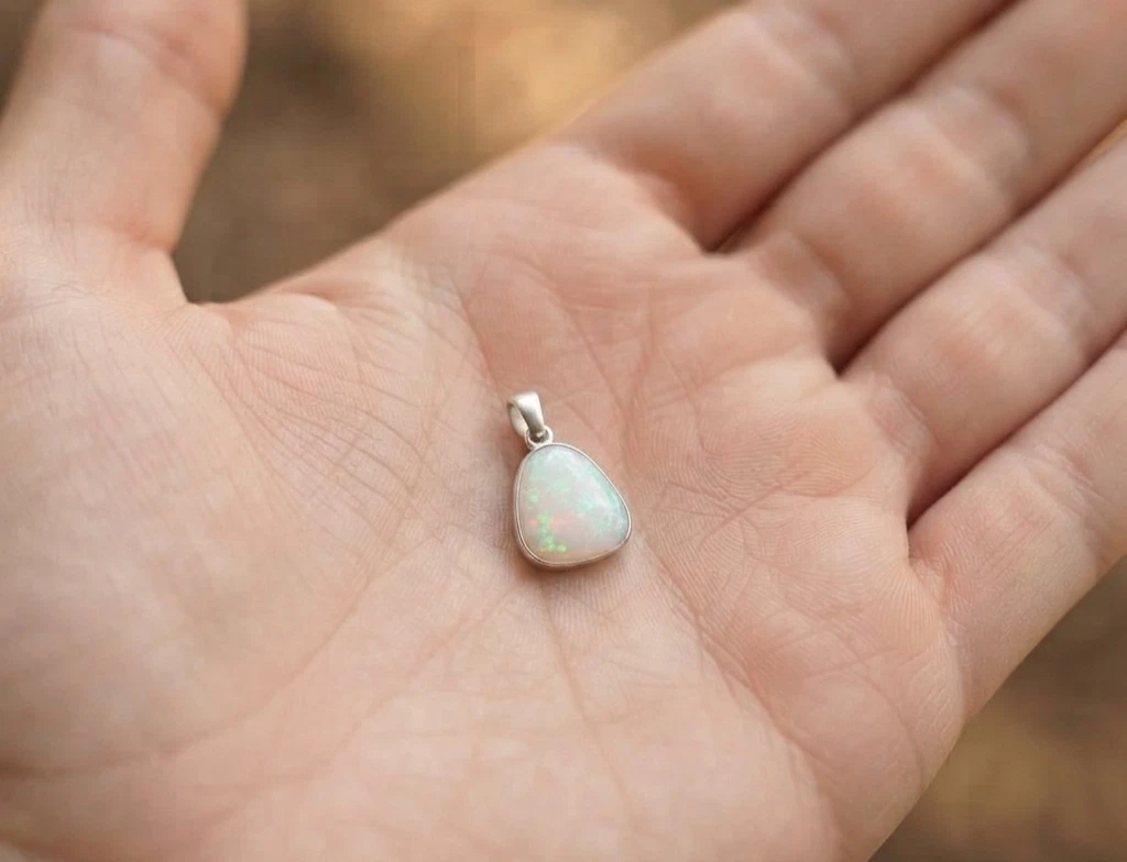 Natural Ethiopian Fire Opal Pendant Handmade Sterling Silver Jewelry image 2