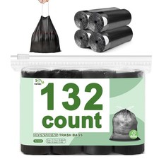 132 Count-Small Trash Bags, 4 Gallon Bag 1 Count Pack of 132 , Black