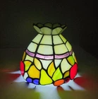 Vintage Fruit Tiffany Stained Glass Style Lamp Shade Apple Pear Green Leaves 5”