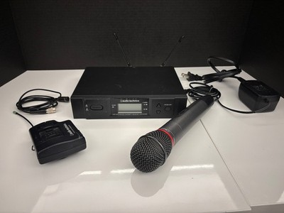 Audio-Technica ATW-R3100bD, ATW-T310b Bodypack Mic Bundle w/Power Adapter TESTED