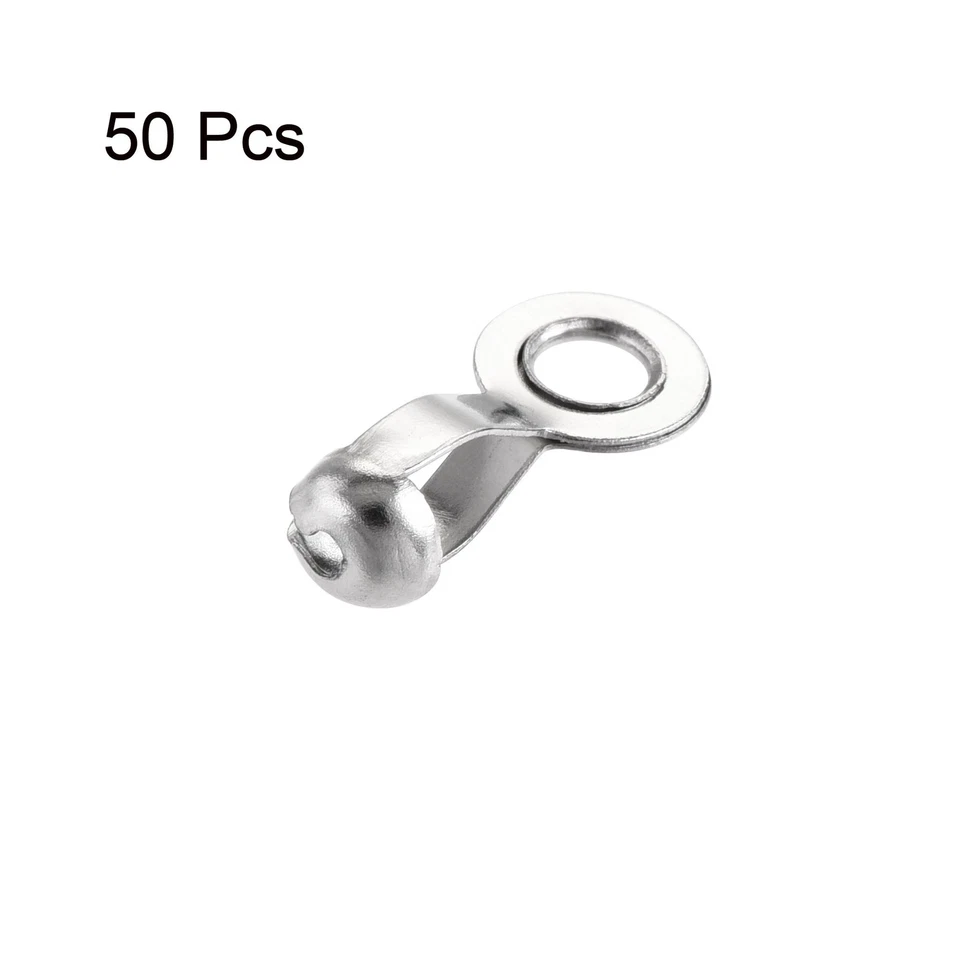 Conector de cadena de bola de 50 piezas 3 mm 3,2 mm eslabón de crimpado de bucle de tracción de acero inoxidable Foto 3 de 4