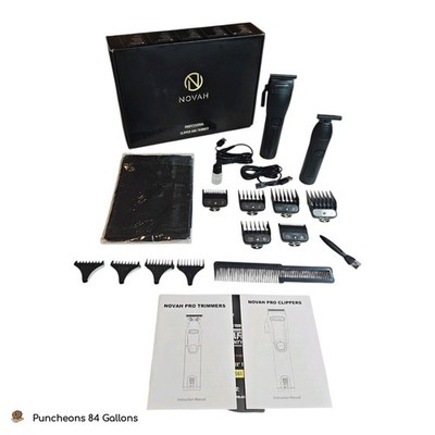 NOVAH Professional Hair Clipper + Fade Trimmer Set for Men
