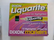 Box Of 12 Dixon Liquarite Liquid Ink Highlighters Neon Green