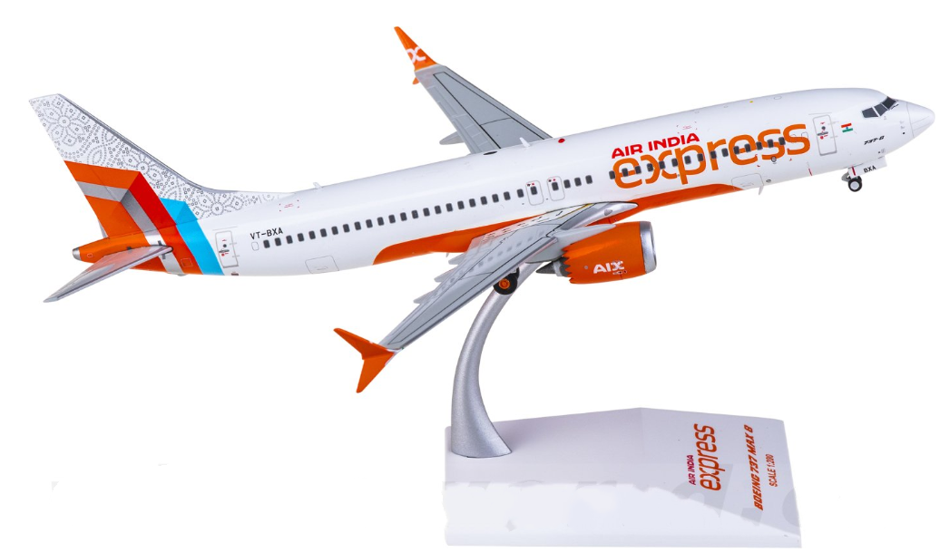1:200 JC Wings Air India Boeing 737 MAX 8 Passenger Airplane
