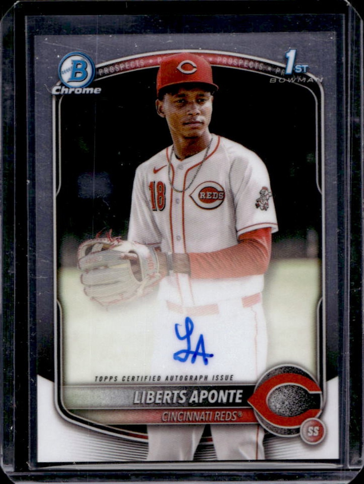 2025 Bowman Chrome Liberts Aponte Auto 1st #CPA-LA Reds