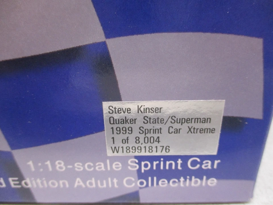 1999 Action Steve Kinser Quaker State Superman Sprint Car Xtreme 1/18 - Image 3 of 3