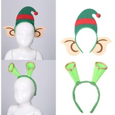 2Pc Christmas Headbands Cute Holiday Hairhoops Christmas Cosplay Party Xmas Gift