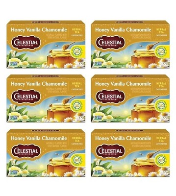 6 Pack Celestial Seasonings Herbal Tea Honey Vanilla Chamomile 20 Count ea 02/27