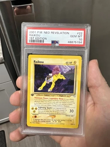 Pokemon Raikou 22/64 Neo Revelation 1st Edition 2001 PSA 10 Gem Mint English