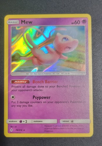 Mew 76/214 Sm-Unbroken Bonds Holo