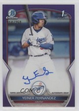 2023 Bowman Chrome Prospect Purple Refractor 214/250 Yeiner Fernandez Auto 0au4
