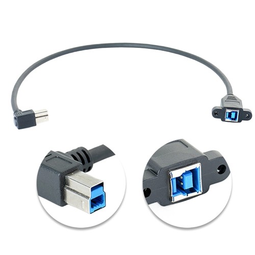 USB3.0 Type B Right Angle Extension Cable Panel Mount For Printer Camera - Picture 2 of 8