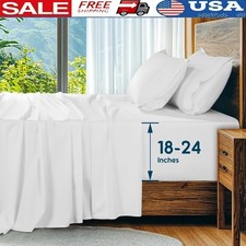 1000 Thread Count Egyptian Cotton Deep Pocket Fitted Sheet Set Soft Cozy Bedding