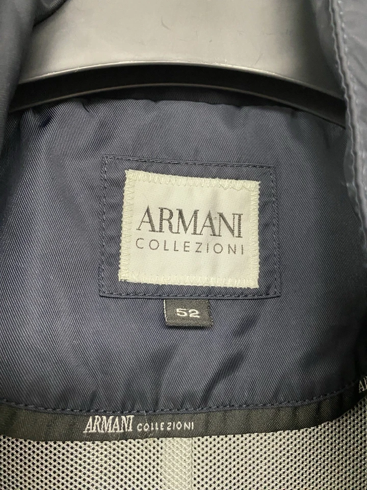 Armani Collezioni Navy Blue Water Repellent Zip Up With Pockets Coat Size L PT - Image 4 of 4