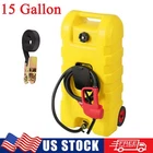 15 Gallon Fuel Caddy Portable Gas Fuel Tank Gas Can with Manual Transfer Nozzle
