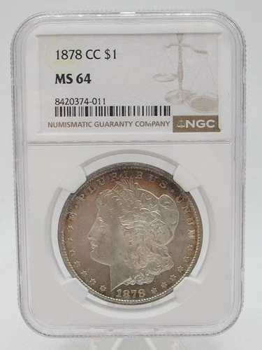 1878-CC Morgan Silver Dollar MS64 NGC Stunning With Some Toning