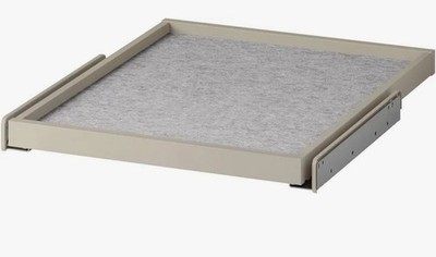 ikea komplement ausziehbares Tablett mit Schubladenmatte, grau-beige/hell 50 X 58cm